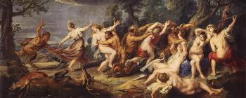 Peter Paul Rubens : Diana and her Nymphs Surprised by the Fauns